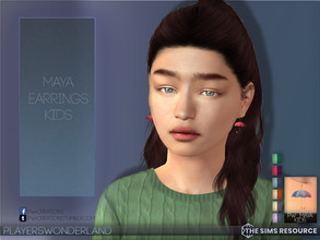 Sims 4 — Maya Earrings Kids by PlayersWonderland — The kids version of my Maya Earrings. 6 Swatches included Custom