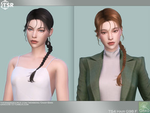Sims 4 — Braided Ponytail Hairstyle - G98 by Daisy-Sims — 21 base colors + 9 ombre colors hat compatible all LODs 12k