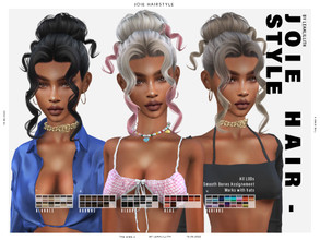 Sims 4 — [PATREON] Joie Hairstyle by Leah_Lillith — Joie Hairstyle All LODs Smooth bones Custom CAS thumbnail Works with