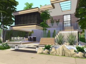Sims 4 — Modern Avena by Suzz86 — Modern Home featuring kitchen,breakfast bar, and livingroom. 2 Bedroom 1 Bathroom 1