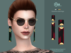 Sims 4 — Essence earrings by sugar_owl — Female big acrylic earrings. 7 swatches: gold, silver and bronze. Teen - Adult -