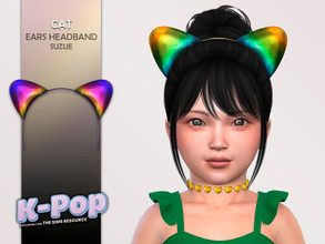 Sims 4 — KPop Cat Headband Toddler by Suzue — -New Mesh (Suzue) -15 Swatches -For Female and Male -Hat Category -HQ
