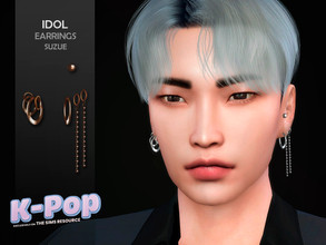 Sims 4 — KPop Idol Earrings by Suzue — -New Mesh (Suzue) -12 Swatches -For Female and Male -HQ Compatible
