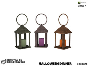 Sims 4 — Halloween Dinner_Lantern by kardofe — Lantern with candle, in three colour options