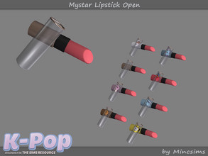 Sims 4 — Mystar Lipstick Open by Mincsims — Basegame Compatible 8 swatches Used images were licensed from Adobe Stock.