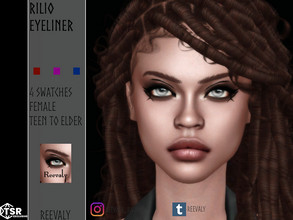 Sims 4 — Rilio Eyeliner by Reevaly — 4 Swatches. Teen to Elder. Female. Base Game compatible. Please do not reupload.