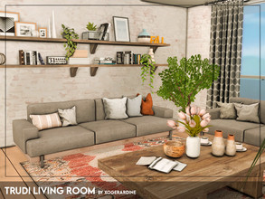 Sims 4 — Trudi Living Room (TSR only CC) by xogerardine — Modern living room.