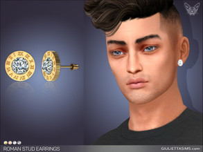 Sims 4 — Roman Stud Earrings (For Men and Women) by feyona — Roman Stud Earrings (For Men and Women) come in 4 colors of