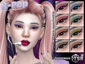 Sims 4 — K-pop stars eyeshadow by coffeemoon — 9 colors for female: teen, young, adult, elder HQ mod compatible