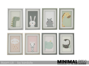Sims 4 — MinimalSIM_kardofe_Room Lili_Picture by kardofe — Wall picture, with children's pictures of little animals, in