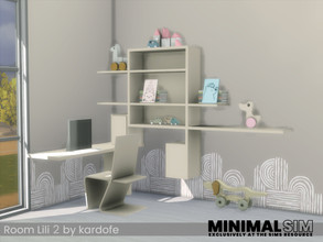 Sims 4 — Room Lili 2 by kardofe — Desk and decorative objects to complement the Lili bedroom, minimalist style with