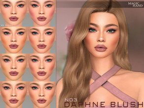Sims 4 — Daphne Blush N03 by MagicHand — Face contour in 10 colors - HQ Compatible. The blush appears on skin overlays.
