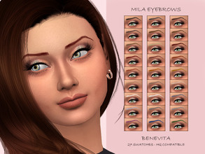 Sims 4 — Mila Eyebrows [HQ] by Benevita — Mila Eyebrows HQ Mod Compatible 27 Swatches Female-Male I hope you like!