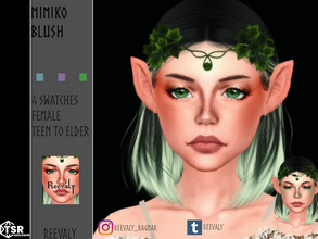 Sims 4 — Mimiko Blush by Reevaly — 4 Swatches. Teen to Elder. Female. Base Game compatible. Please do not reupload.