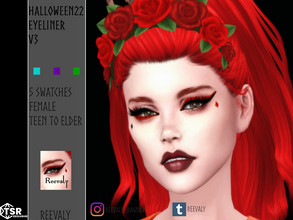 Sims 4 — Halloween22 Eyeliner V3 by Reevaly — 5 Swatches. Teen to Elder. Female. Base Game compatible. Please do not