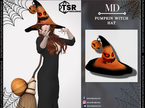 Sims 4 — pumpkin witch hat Adult - Halloween 2022 by Mydarling20 — new mesh base game compatible all lods all maps 10