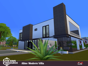 Sims 4 — Aline Modern Villa_No CC by evi — A modern two bedroom family house with a private pool and plenty of space