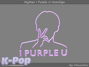 Sims 4 — MyStar I Purple U NeonSign by Mincsims — Basegame Compatible 1 swatch