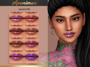Sims 4 — Lipstick N16 by Anonimux_Simmer — - 8 Swatches - Compatible with the color slider - BGC - HQ - Thanks to all CC