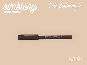 Sims 4 — Cute Stationery Set 2 - Felt Pen by simbishy — A single felt pen.