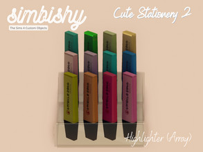 Sims 4 — Cute Stationery Set 2 - Highlighter (Array) by simbishy — An array of highlighters