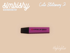 Sims 4 — Cute Stationery Set 2 - Highlighter by simbishy — A single highlighter.