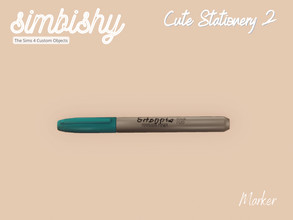 Sims 4 — Cute Stationery Set 2 - Marker by simbishy — A single marker.