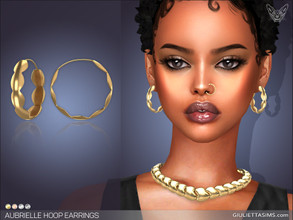 Sims 4 — Aubrielle Hoop Earrings by feyona — Aubrielle Hoop Earrings come in 4 colors of metal: yellow gold, white gold,