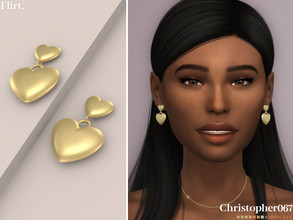 Sims 4 — Flirt Earrings by christopher0672 — This is a super cute pair of puffy heart pendant earrings. 8 Colors New Mesh