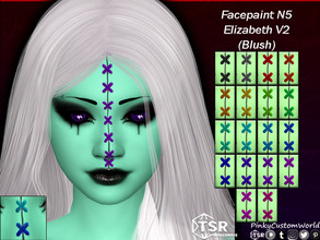 Sims 4 — Facepaint N5 - Elizabeth V2 (Blush) by PinkyCustomWorld — Happy Halloween. Here I bring you a facepaint with