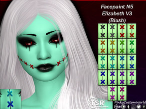 Sims 4 — Facepaint N5 - Elizabeth V3 (Blush) by PinkyCustomWorld — Happy Halloween. Here I bring you a facepaint with
