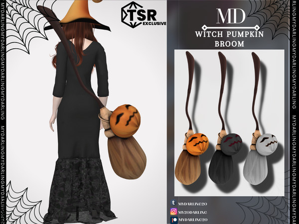 Sims 4 — witch pumpkin broom -Adult - Halloween 2022 by Mydarling20 — new mesh base game compatible all lods all maps 8