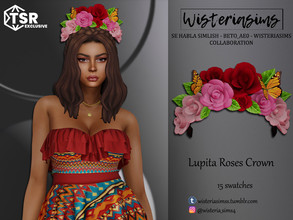 Sims 4 — Lupita Roses Crown by WisteriaSims — Collaboration with Se Habla Simlish & Beto_ae0 **To have the complete
