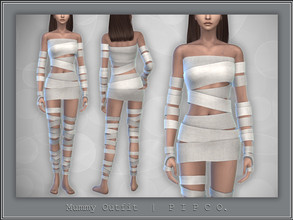 Sims 4 — Mummy Outfit II by Pipco — A mummy outfit in 9 colors. Base Game Compatible New Mesh All Lods HQ Compatible