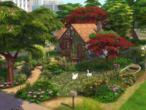 Sims 4 — The little pond house no cc by sgK452 — The old fisherman's hut has been transformed into a charming cottage,