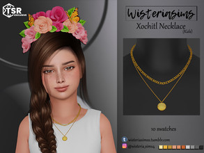 Sims 4 — Xochitl Necklace (kids) by WisteriaSims — **FOR KIDS **NEW MESH - Necklace Category - 10 swatches - Base Game