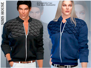 Sims 4 — MEN'S LEATHER BOMBER JACKET by Sims_House — MEN'S LEATHER BOMBER JACKET 6 options. Men's leather bomber jacket