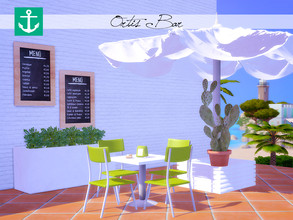 Sims 4 — Ortis Bar by zarkus — Ortis Bar is a set for outdoor bars/cafes inspired by the mediterranean bars I regularly