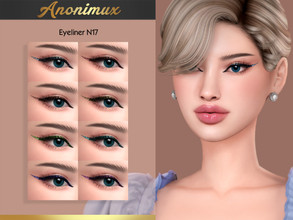 Sims 4 — Eyeliner N17 by Anonimux_Simmer — - 8 Swatches - Compatible with the color slider - BGC - HQ - Thanks to all CC