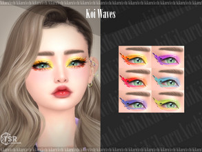 Sims 4 — Koi Waves Eyeshadow by Kikuruacchi — - It is suitable for Female and Male. ( Teen to Elder ) - 6 swatches - HQ