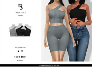 Sims 3 — Slinky Side Cut Out Crop Top by Bill_Sims — This top features slinky material with a cut out design and a