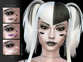 Sims 4 — Bats Blush N23 by Suzue — -9 Swatches -For Female and Male (Teen to Elder) -HQ Compatible