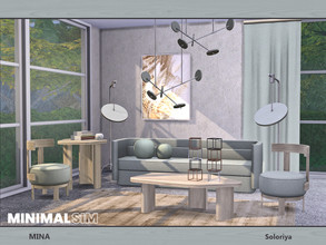 Sims 4 — MinimalSIM. Mina by soloriya — A set of minimalis furniture for living rooms. Has 2 color variations. Includes