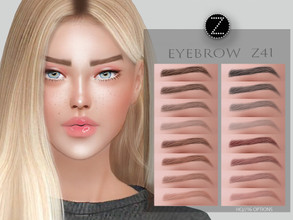 Sims 4 — EYEBROW Z41 by ZENX — -Base Game -All Age -For Female -16 colors -Works with all of skins -Compatible with HQ