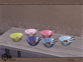 Sims 4 — Alison. Bowl with Spoons by soloriya — Bowl with spoons. Part of Alison set. 6 color variations. Category: