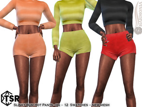 Sims 4 — Slinky Bum Hot Pants by Harmonia — New Mesh All Lods 12 Swatches HQ Please do not use my textures. Please do not