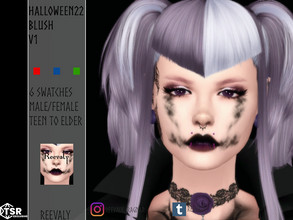 Sims 4 — Halloween22 Blush V1 by Reevaly — 6 Swatches. Teen to Elder. Male and Female. Base Game compatible. Please do