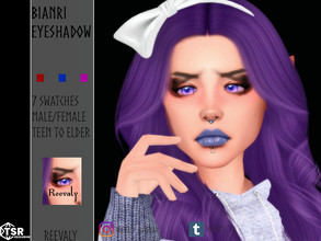 Sims 4 — Bianri Eyeshadow by Reevaly — 7 Swatches. Teen to Elder. Male and Female. Base Game compatible. Please do not