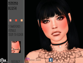 Sims 4 — Ninimo Blush by Reevaly — 3 Swatches. Teen to Elder. Female. Base Game compatible. Please do not reupload.