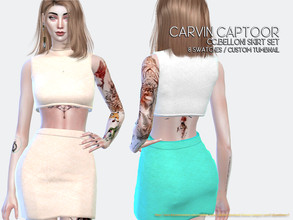 Sims 4 — Belloni Skirt Set by carvin_captoor — Created for sims4 Original Mesh All Lod 8 Swatches Don't Recolor And Claim
